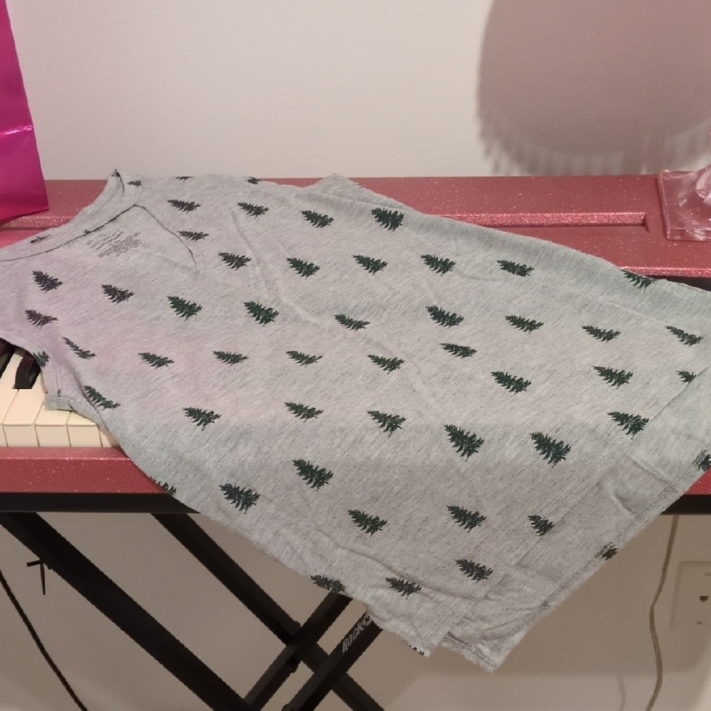 Gray Shirt with Tree Pattern